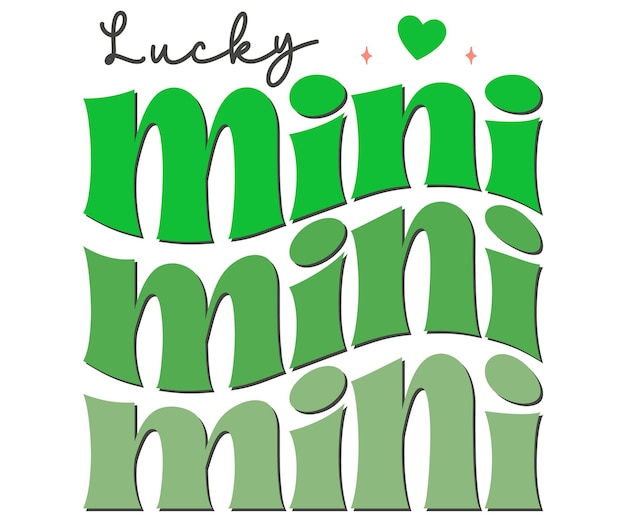 Lucky mini citaat belettering met witte achtergrond