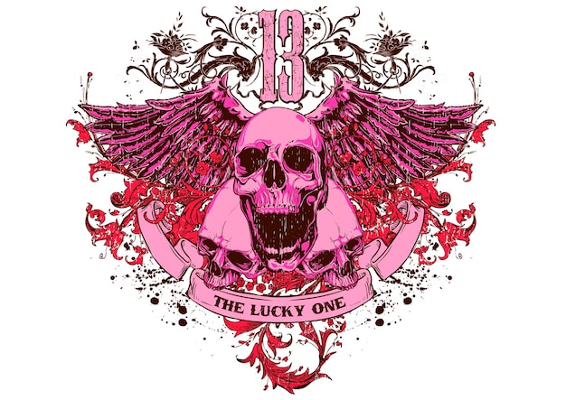 Lucky skull tshirt design