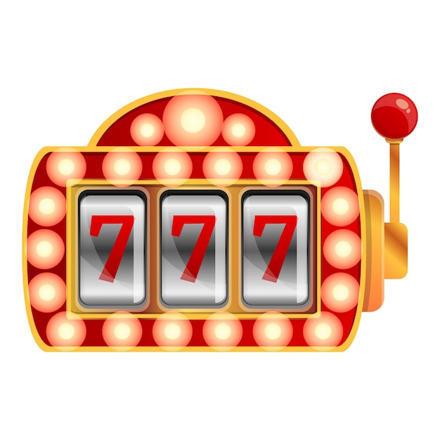 Vector lucky slot machine icon cartoon of lucky slot machine vector icon for web design isolated on white background