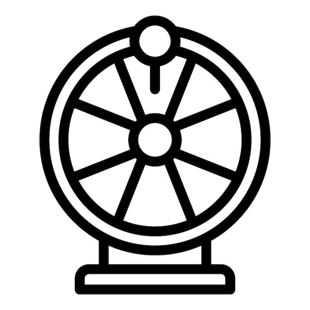 Vector lucky wheel icon outline vector draw lottery prize box