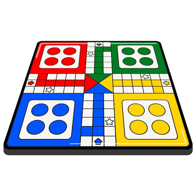 Vettore gioco da tavolo ludo in una prospettiva diversa