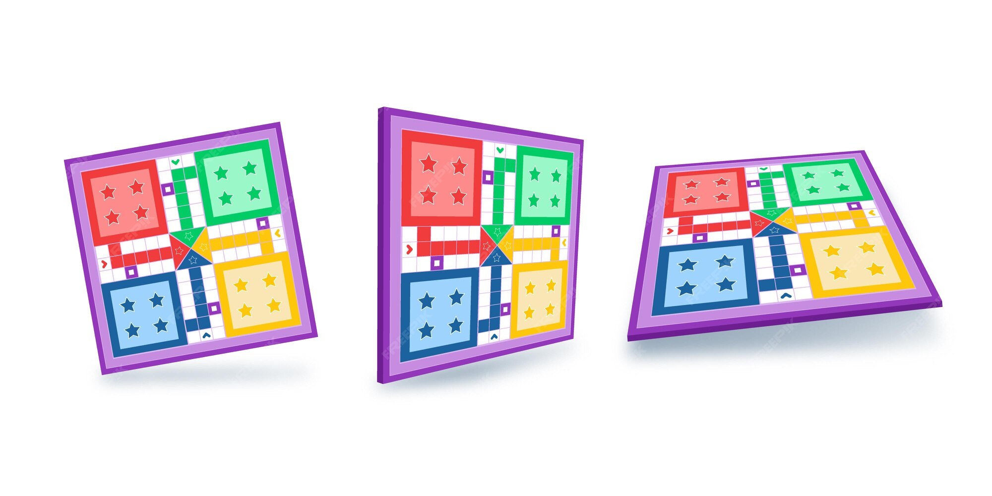 Premium Vector | Ludo board game in different perspective