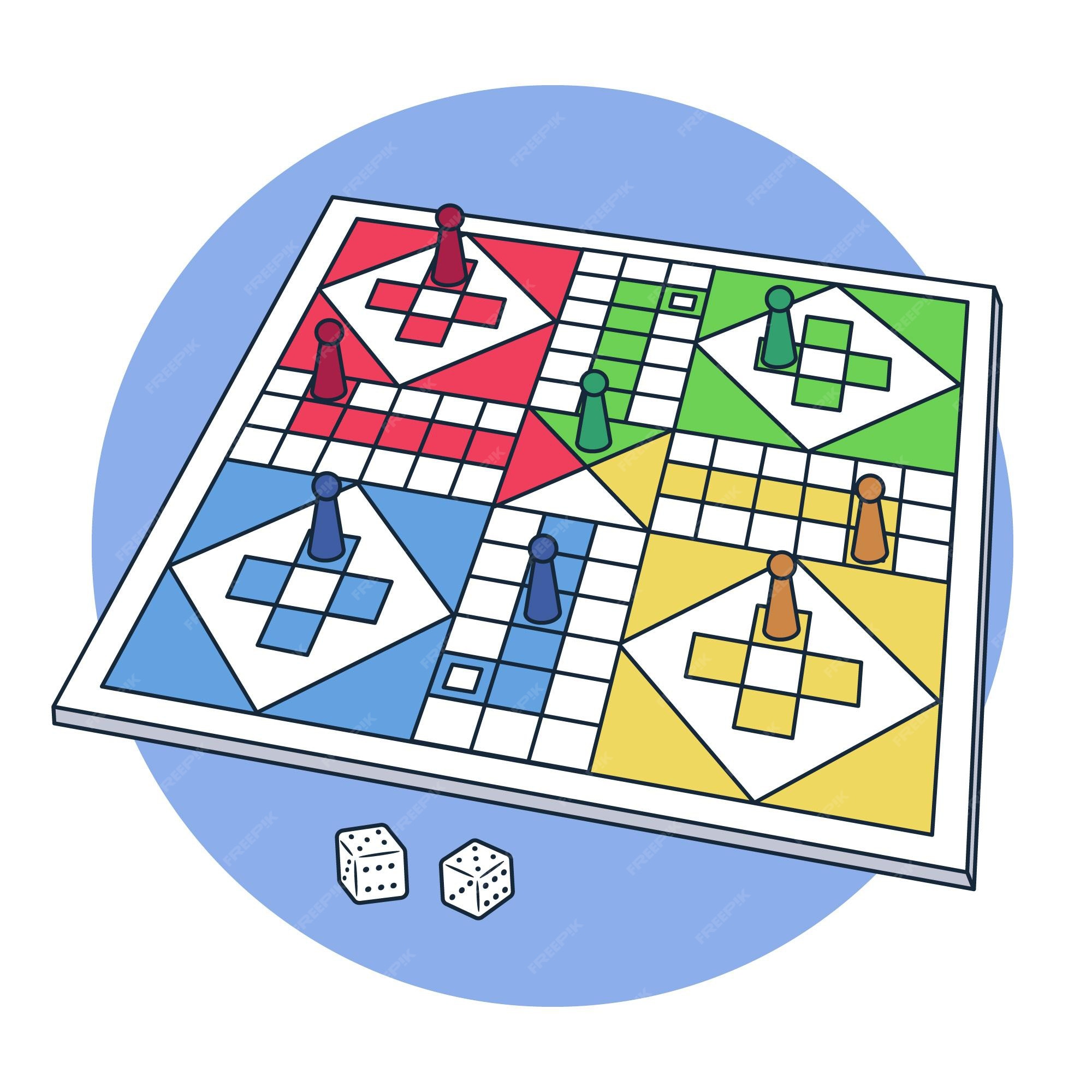 Ludo Board Game For Printing With Vector Illustration Stock