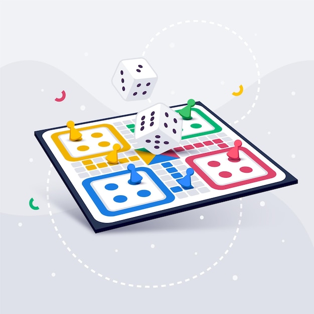 Vector ludo board game in a different perspectives