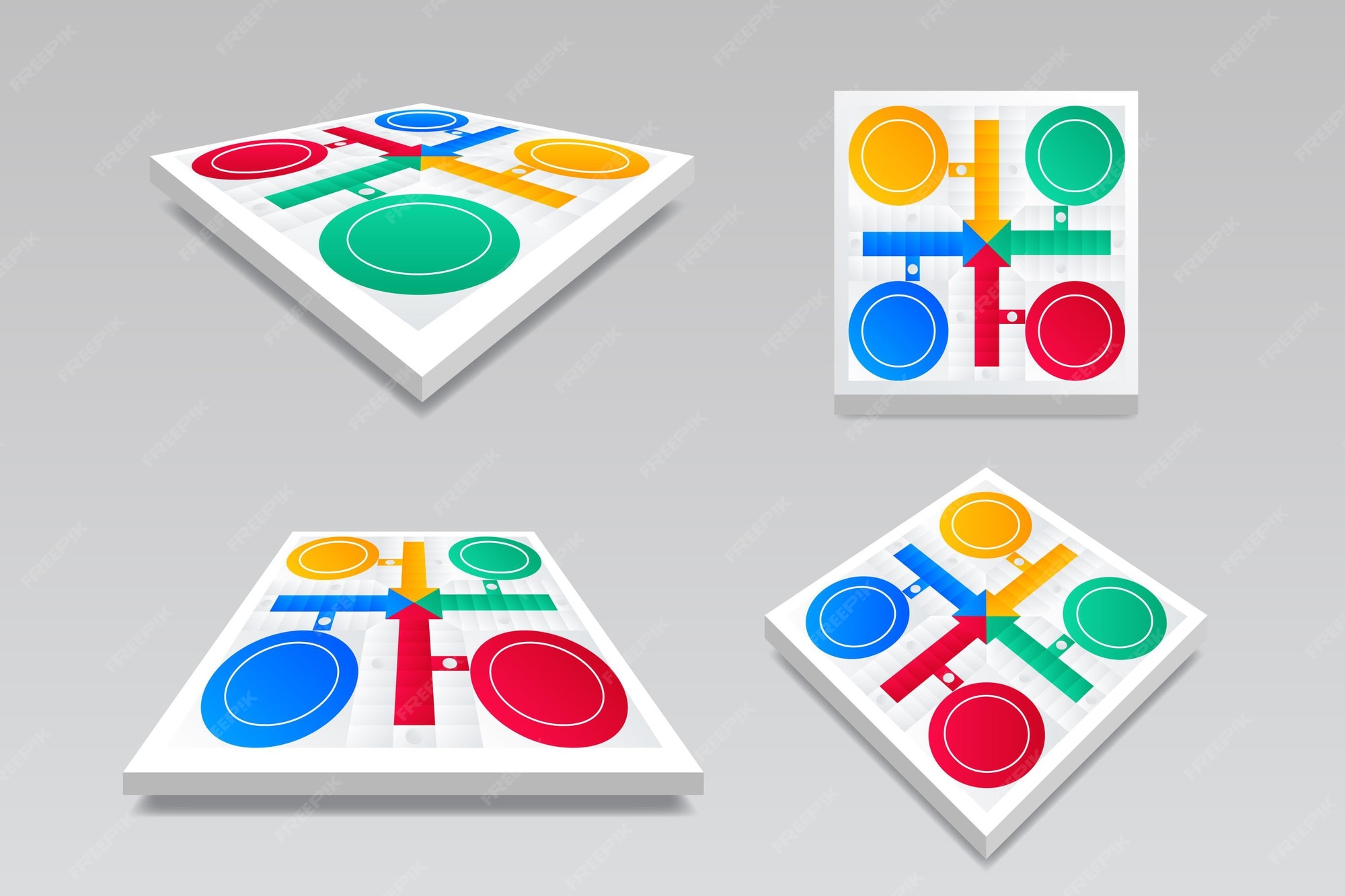 Premium Vector, Ludo board game in different perspectives