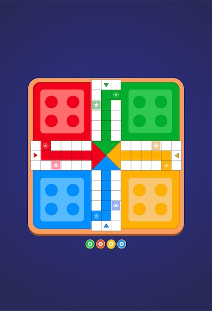 Vettore gioco da tavolo ludo ui ludo giocatore di pedine