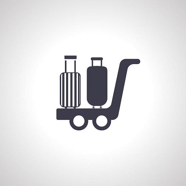 luggage at airport isolated icon