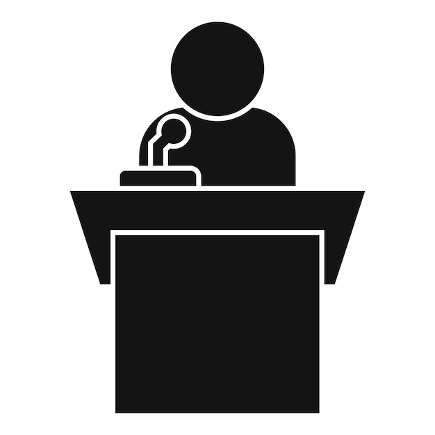 Luidspreker tribune pictogram Eenvoudige illustratie van luidspreker tribune vector pictogram voor webdesign geïsoleerd op een witte achtergrond