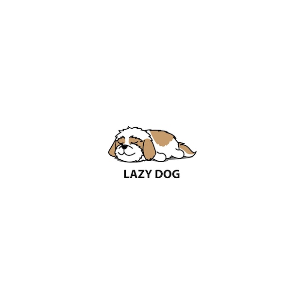 Luie shih tzu hond slaap pictogram