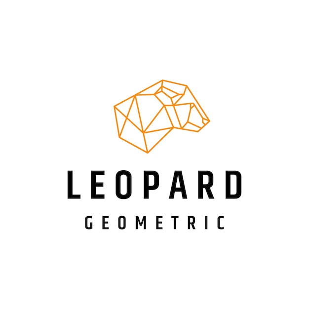 Luipaard hoofd geometrische logo pictogram ontwerpsjabloon