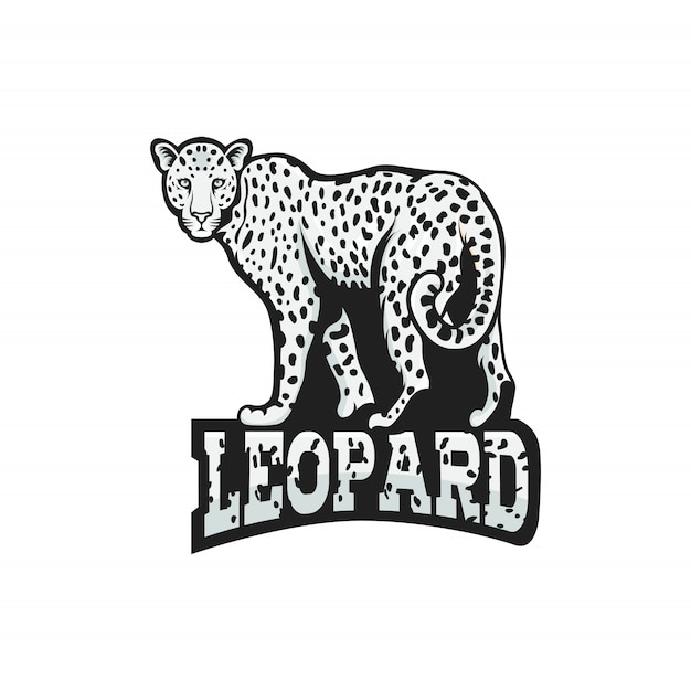 Luipaard vector ontwerp mascotte logo illustratie embleem geïsoleerd