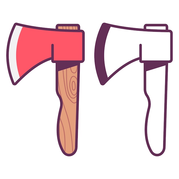 Lumber axe vector cartoon illustration isolated on a white background
