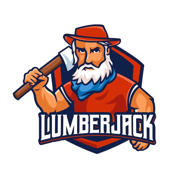 Lumber jack-logo en mascotte