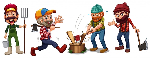 Lumber jacks and farmer characters