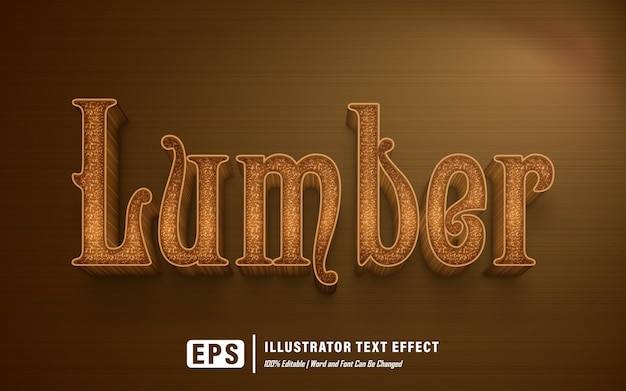 lumber text effect - editable 