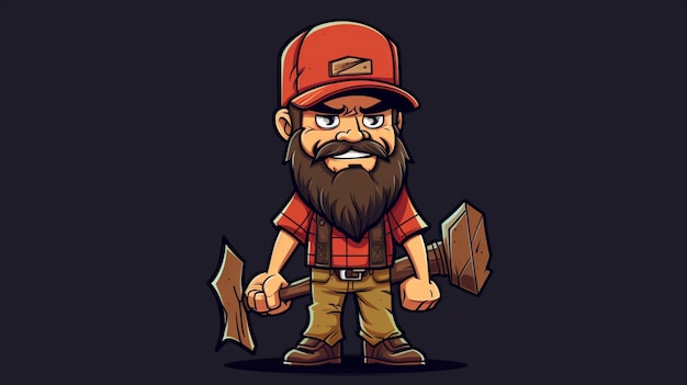 Vector lumberjack cartoon vector