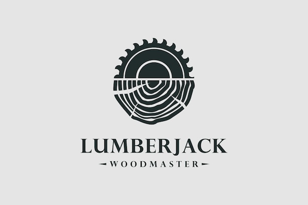 クリエイティブなユニークなコンセプトを持つ lumberjack デザイン要素ベクトルアイコン