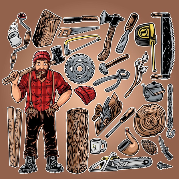 Vector lumberjack pack