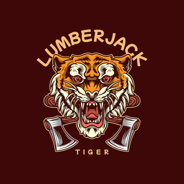 Lumberjack Tiger Illustration