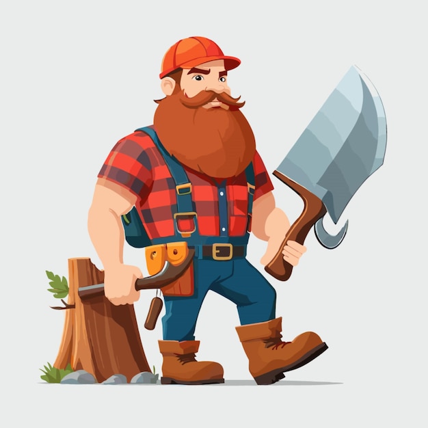 Vector lumberjack vector on white background