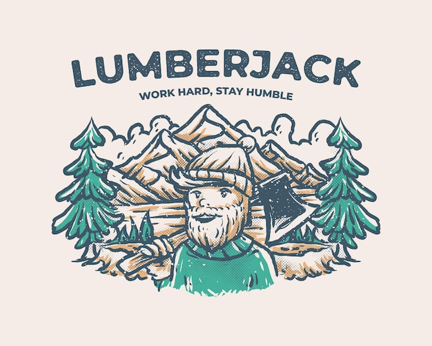 Lumberjack vintage illustration