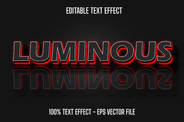 Vector luminous 3 d text effect modern style