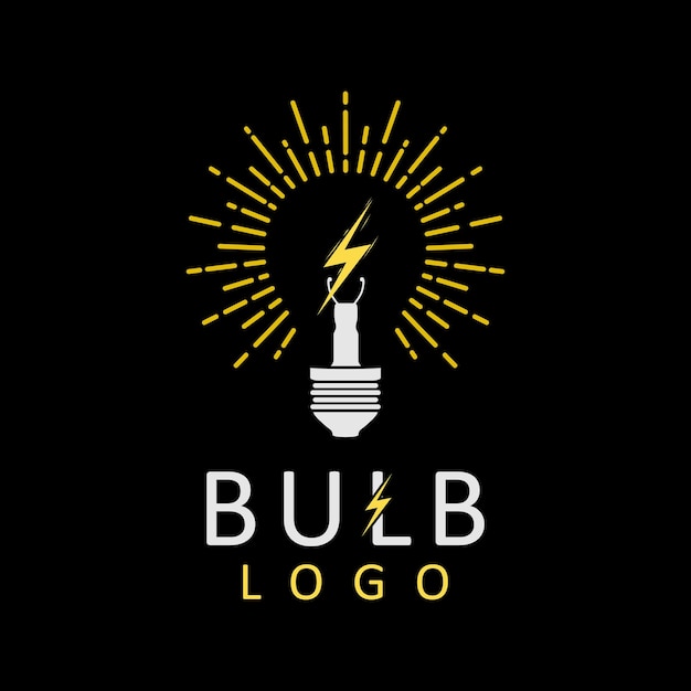 Luminous Light Bulb Logo With Electric Icon Innovation Idea Design Inspiration