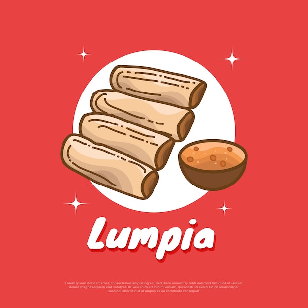 Lumpia Traditional Food From Indonesia Illustration of Indonesian Snack