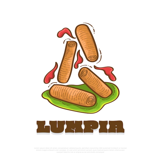 Vector lumpia traditional food from indonesia illustration of indonesian snack