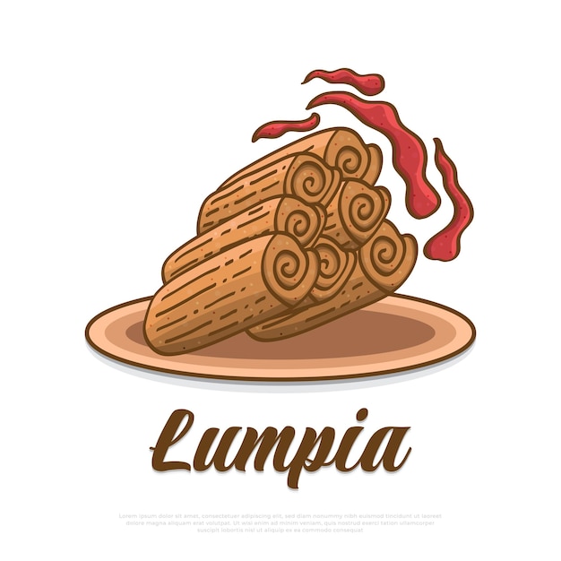Lumpia Traditionele gerechten uit Indonesië Illustratie van Indonesische Snack
