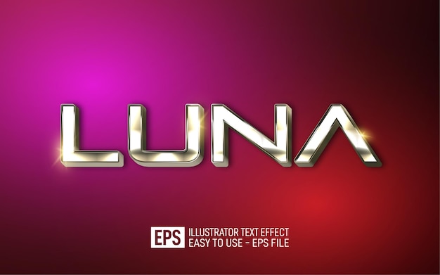 Luna 3d text editable style effect template