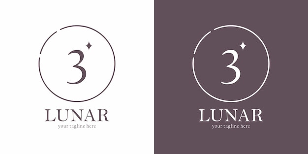 Lunar Logo-ontwerp met Letter 3