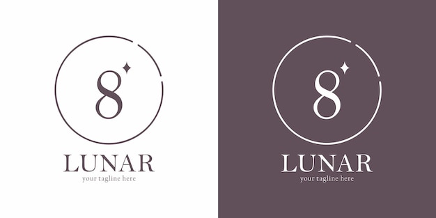 Lunar Logo-ontwerp met Letter 8 "