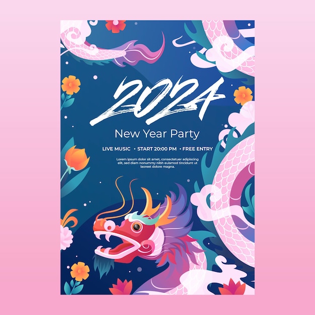 Vector lunar new year 2024 poster