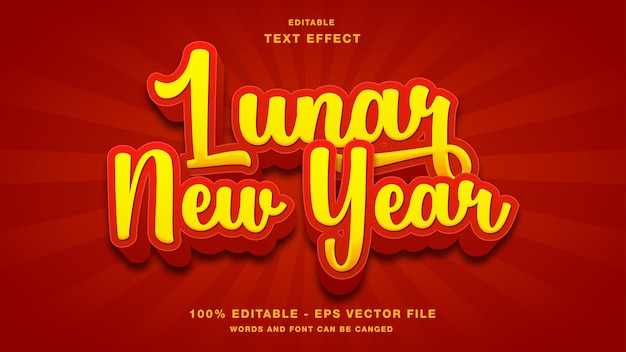 Lunar new year 3d editable text effect