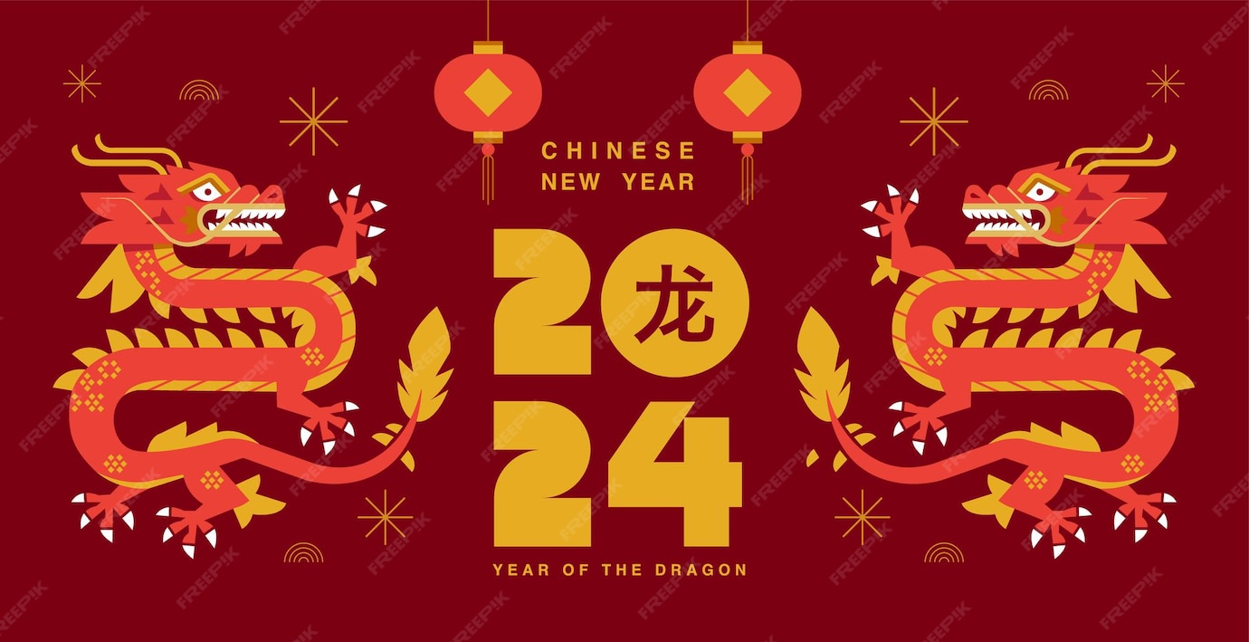 Premium Vector Lunar new year chinese new year 2024 year of the