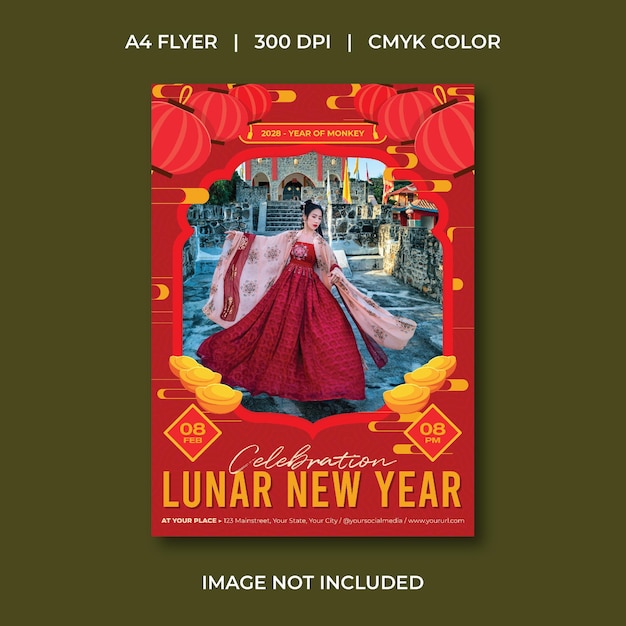 Vector lunar new year flyer