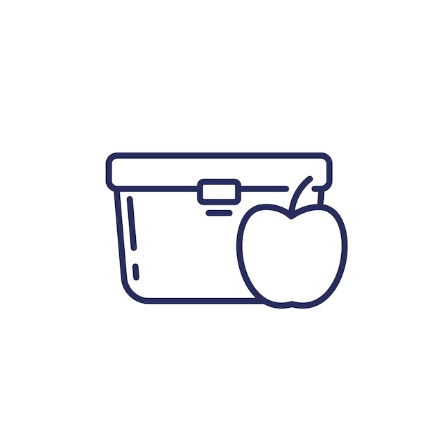 Lunch box line icon vector