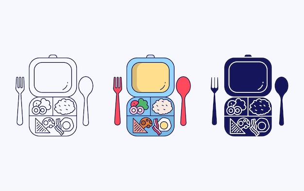 Lunch box vector icon