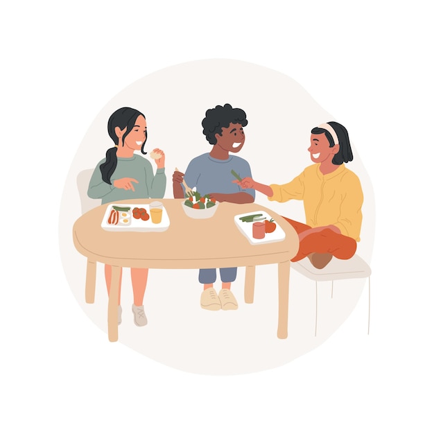 Lunch break isolated cartoon vector illustration