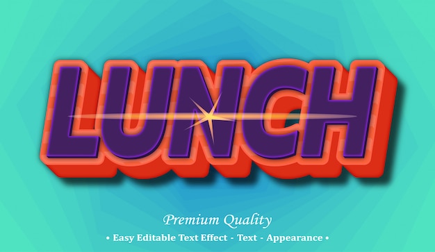 Vector lunch  font style effect