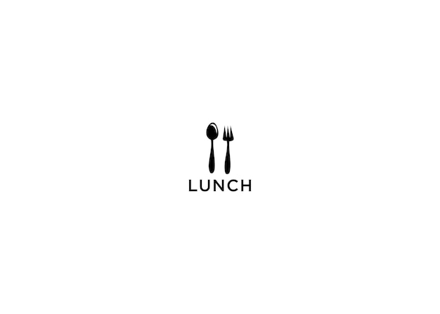 Lunch logo ontwerp vectorillustratie