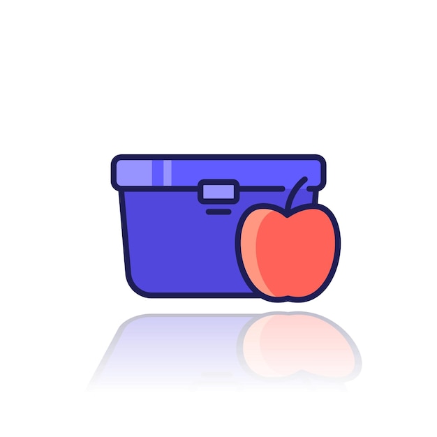 Lunchbox icoon met omtrek