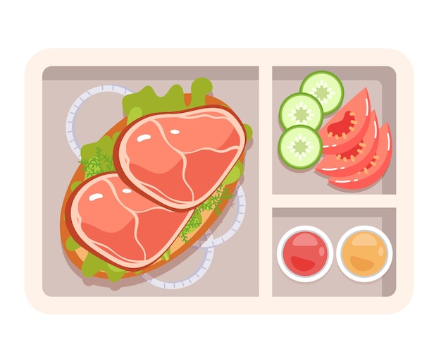 Lunchbox lunchbox schoolkind tas verpakt snack maaltijd voedsel concept grafisch ontwerp illustratie