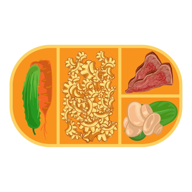 Lunchbox met pasta pictogram Cartoon van lunchbox met pasta vector pictogram voor webdesign geïsoleerd op een witte achtergrond