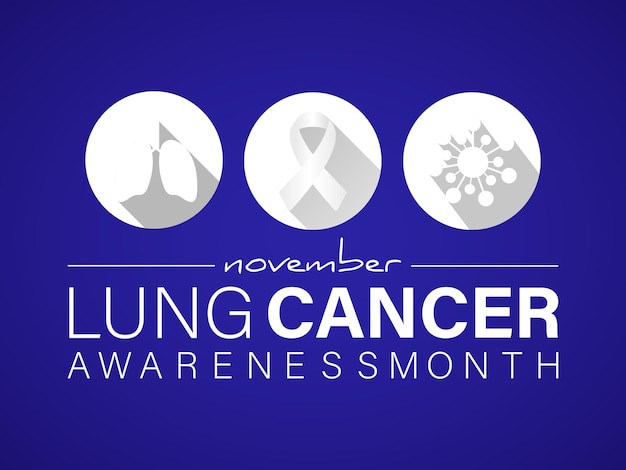 폐암 인식의 달 11월 배너 포스터 카드 배경 디자인