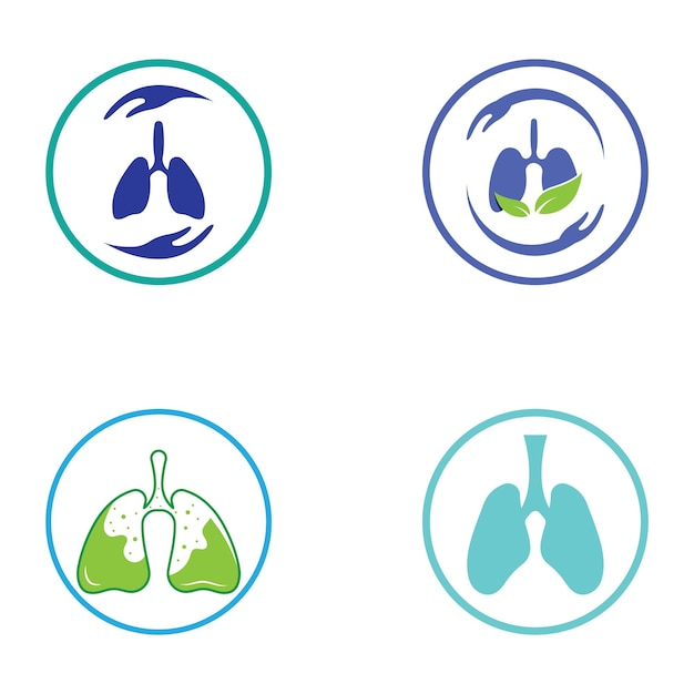 벡터 폐 건강 로고 및 기호 벡터