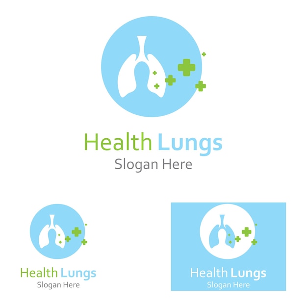 Lung health logo and symbol vector