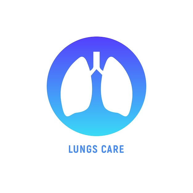 Vector lung human icon respiratory system healthy lungs anatomy flat medical organ icon