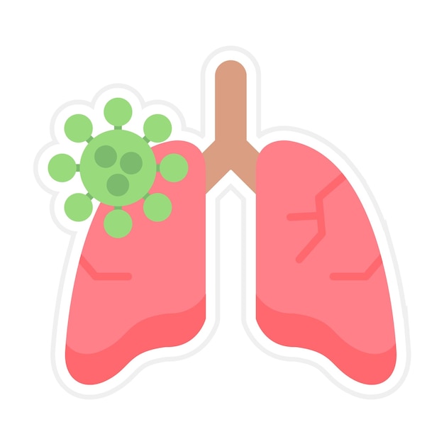 Vector lungen infectie icoon vector afbeelding kan worden gebruikt voor vervuiling